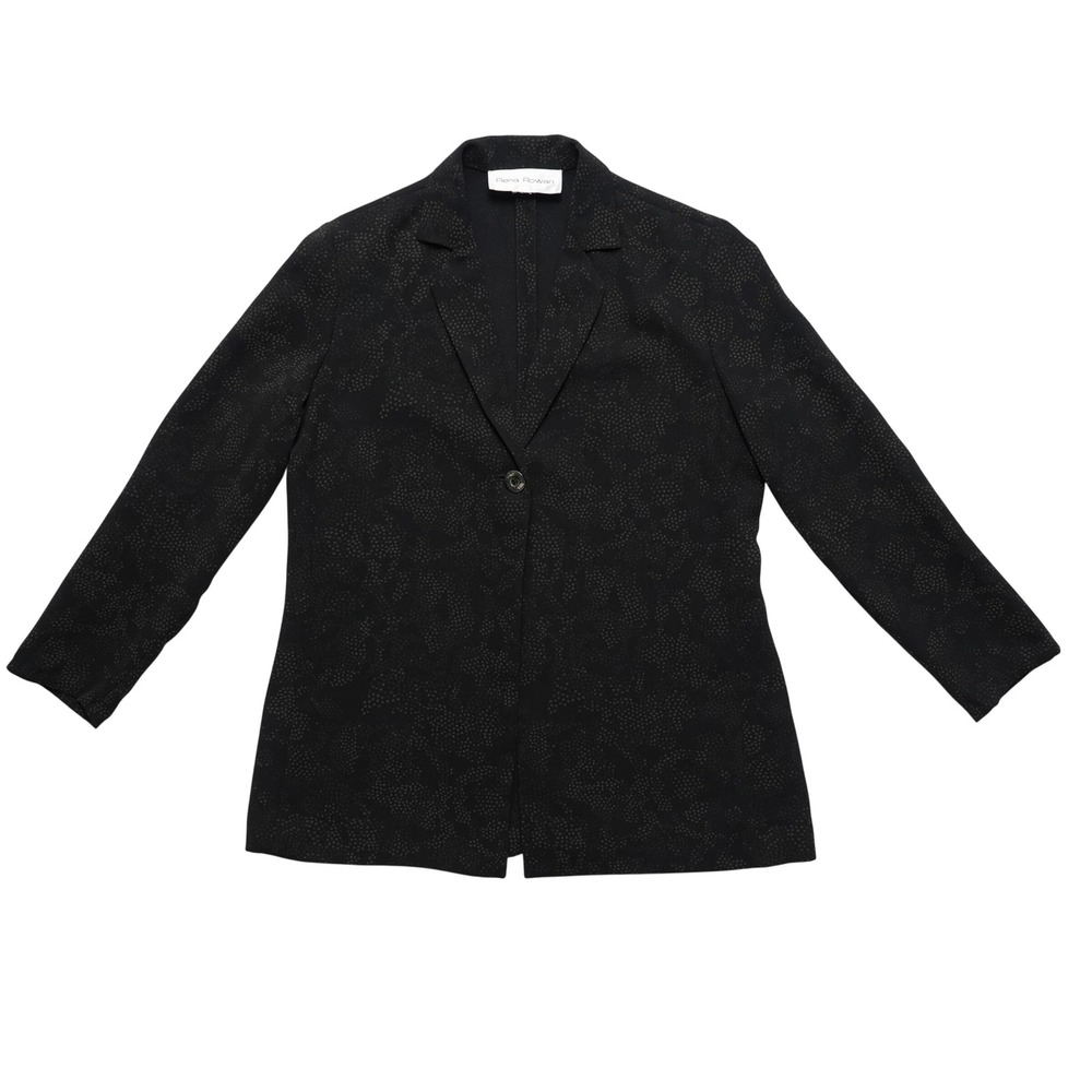 Rena Rowan Womens Medium Vintage 90s Sheer Blazer Black Polka Dot Y2K